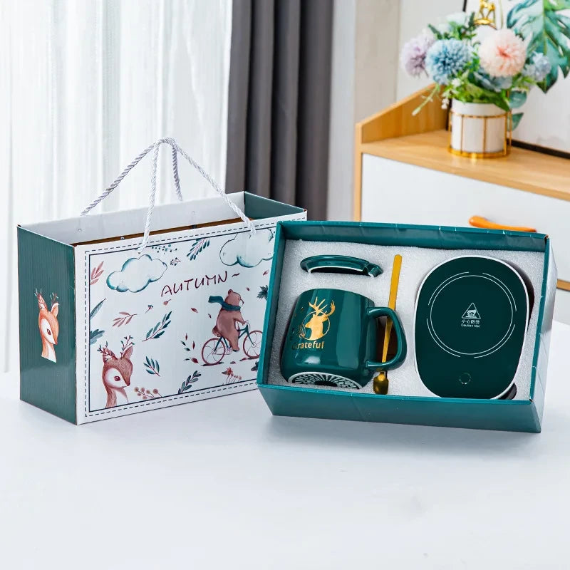Thermostatic Ceramic Mug Warmer Set